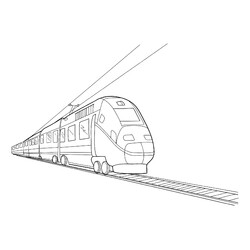 Раскраска Современный поезд
