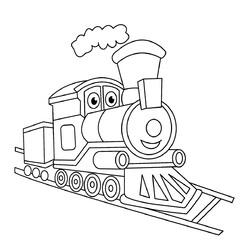 Раскраска Весёлый локомотив