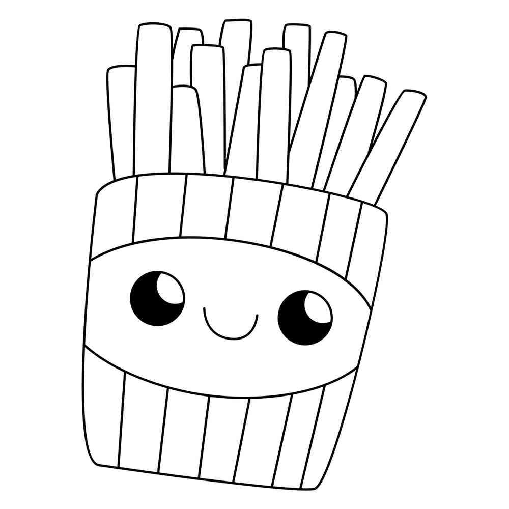 Раскраска Милашка картошка фри распечатать или скачать
