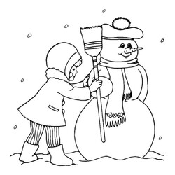 Снеговик в шапке с помпоном