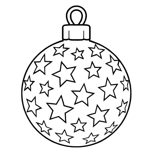 Раскраска Новогодний шар с кучей звёзд
