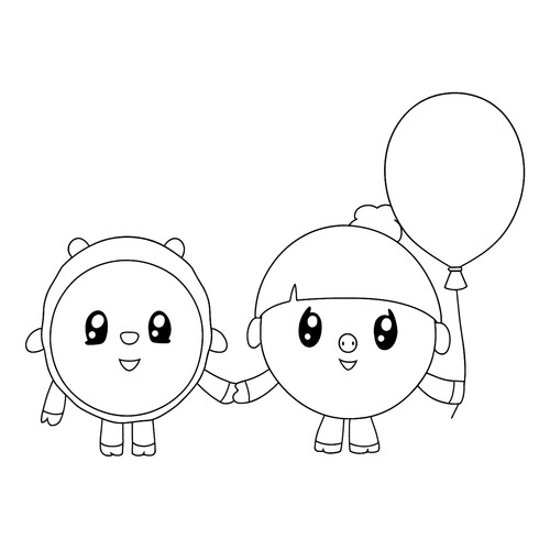 Раскраска Бараш и Нюша с шариком