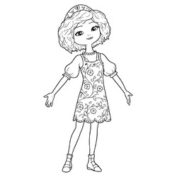 Раскраска Царевна Варя в полный рост