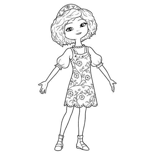 Раскраска Царевна Варя в полный рост