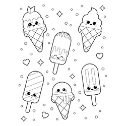 Много разного фруктового мороженого
