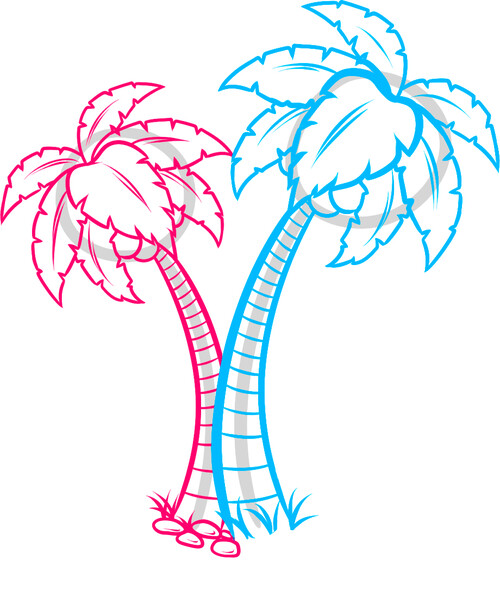 Как нарисовать пальмы 6