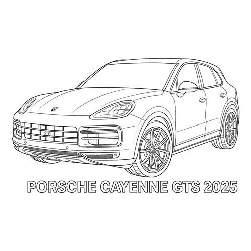 Раскраска Porsche Cayenne GTS 2025