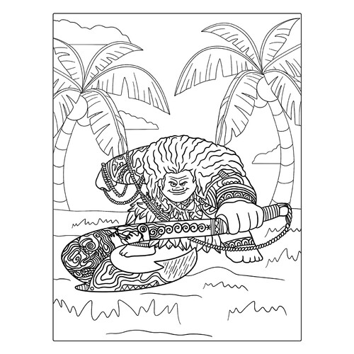 Раскраска Полубог Мауи