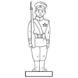 Раскраска Игрушечный советский оловянный солдатик