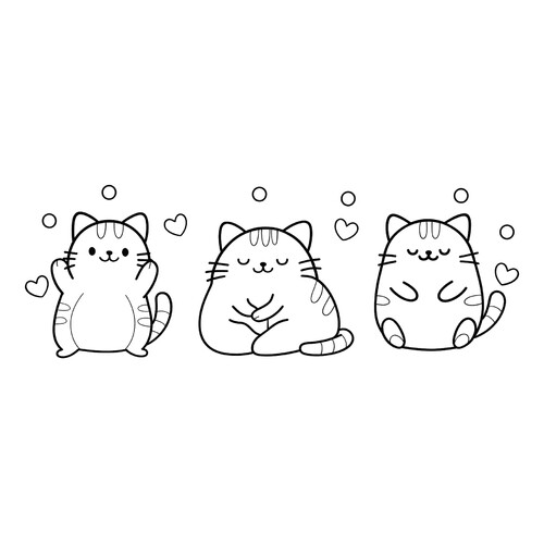 Раскраска Три пузатых кота