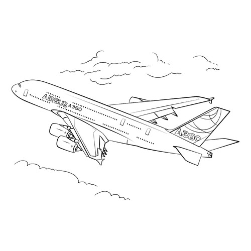 Раскраска Аэробус А380