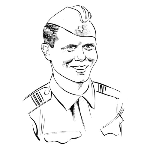 Раскраска Портрет советского солдата