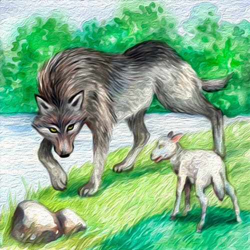 крылов волк и ягненок