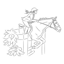 Раскраска Лошадь в прыжке