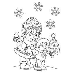 Снегурочка с маленьким мальчиком