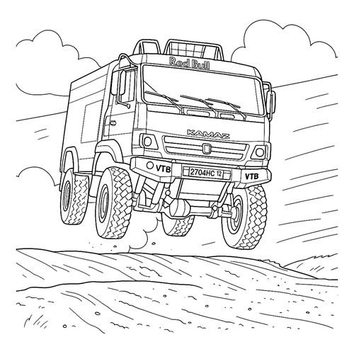 Раскраска Камаз на ралли «Дакар»