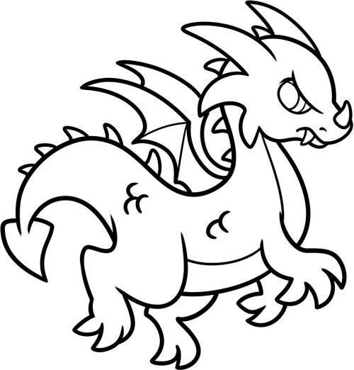 Раскраска Простой дракон