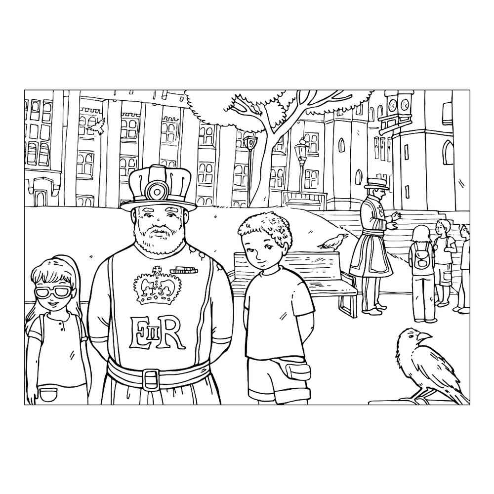 Раскраска Йомены — стражи Тауэра распечатать или скачать