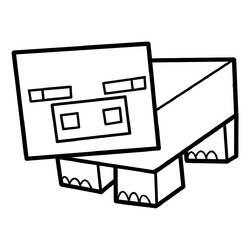 Раскраска Свинья Minecraft