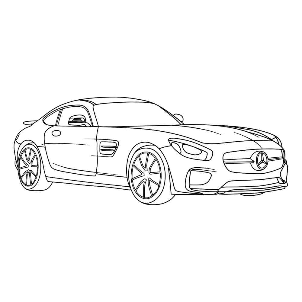 Раскраска Крутой Мерседес SLS | распечатать раскраски для детей
