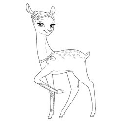 Раскраска Даша в форме лани