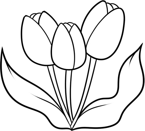 Раскраска Весенние тюльпаны