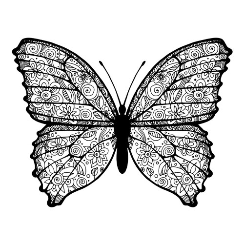 Бабочка с цветочным рисунком
