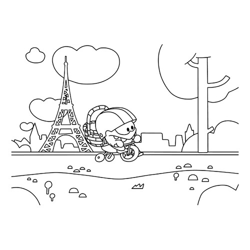 Раскраска Ам Ням в Париже