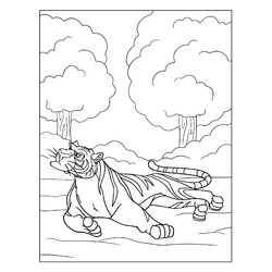 Раскраска Тигр из мультфильма про Аладдина
