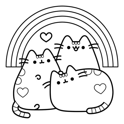 Раскраска Пушин и радуга