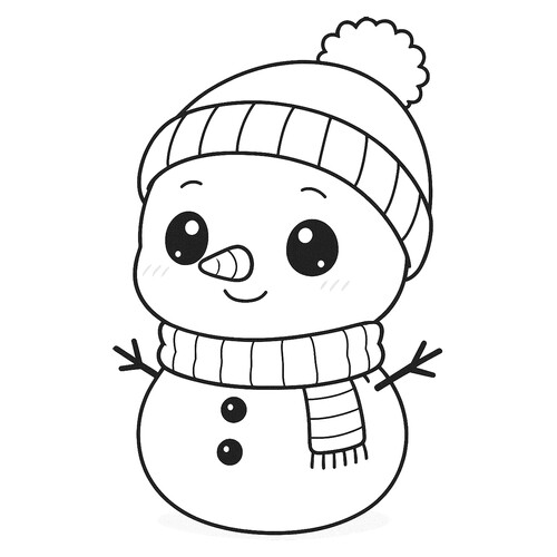 Раскраска Аниме снеговичок
