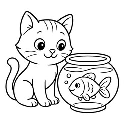 Кошка и рыбка