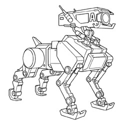 Раскраска Робот-собака