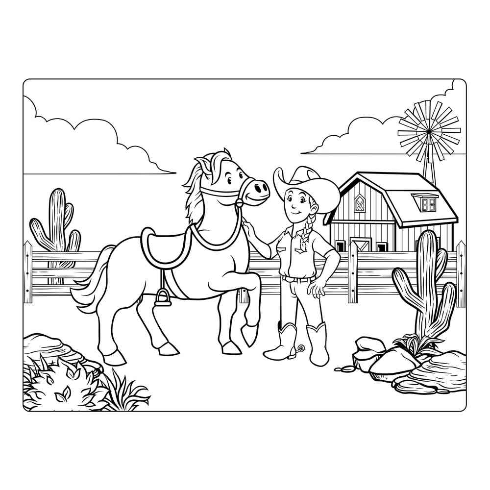 Раскраска Дикий Запад распечатать или скачать