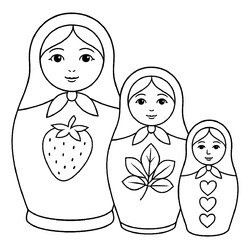 Матрёшки с землёничкой, листиком и сердечками
