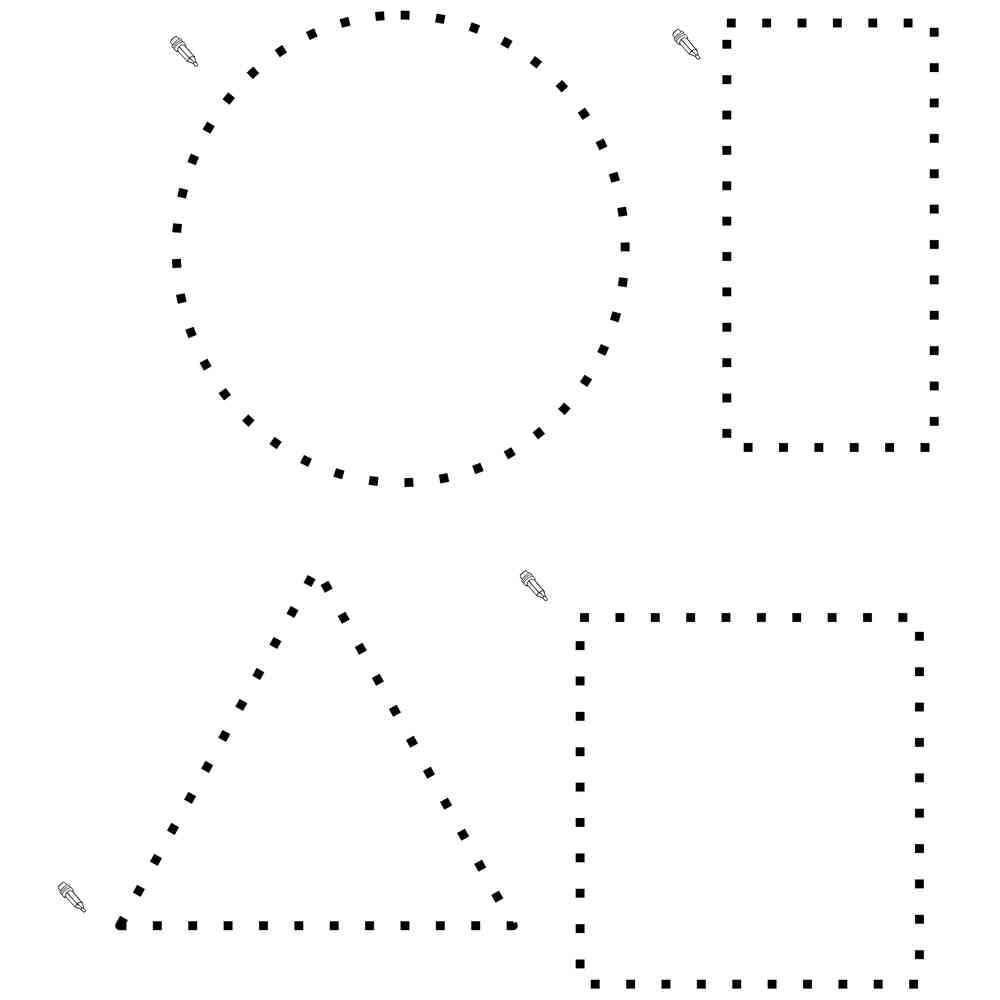 Шаблон Фигуры рисования по точкам | распечатать