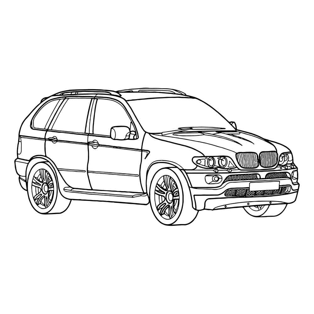 Раскраска БМВ X5 | распечатать раскраски для детей