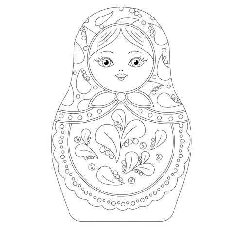 Раскраска Русская матрёшка