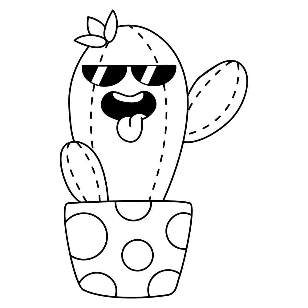 Раскраска Крутой кактус распечатать или скачать