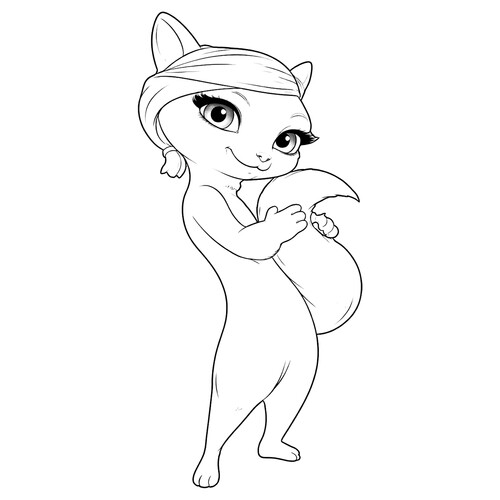 Раскраска Алёнка в форме песца