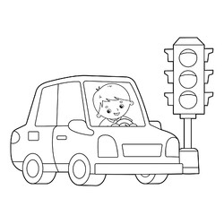 Машина и светофор