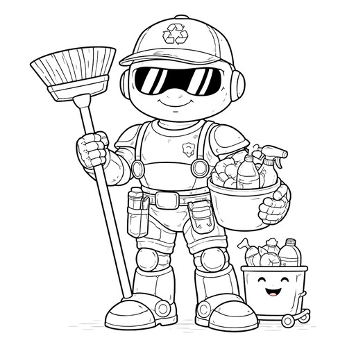 Раскраска Робот-уборщик