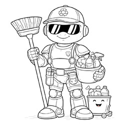 Раскраска Робот-уборщик