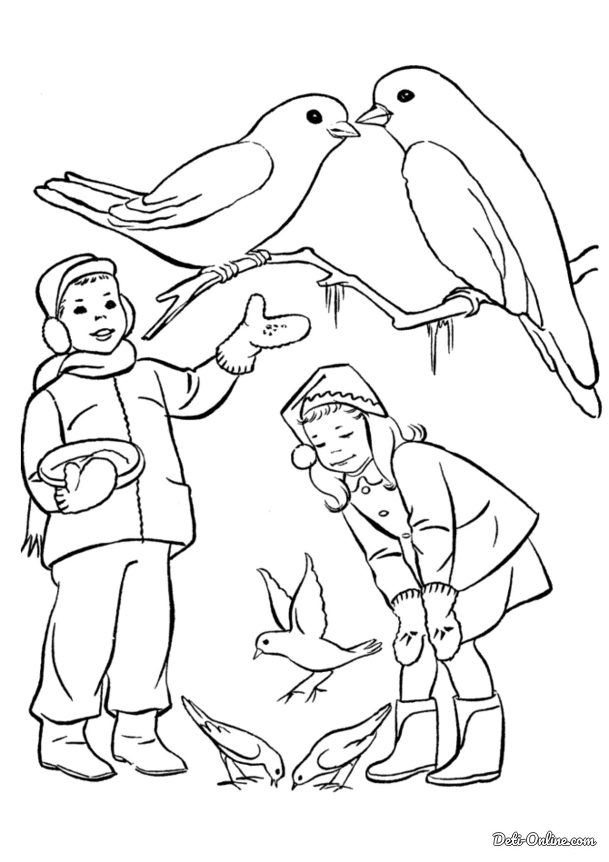 Третья иллюстрация к книге Раскраска Зимующие птицы