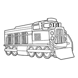 Раскраска Мультяшный локомотив