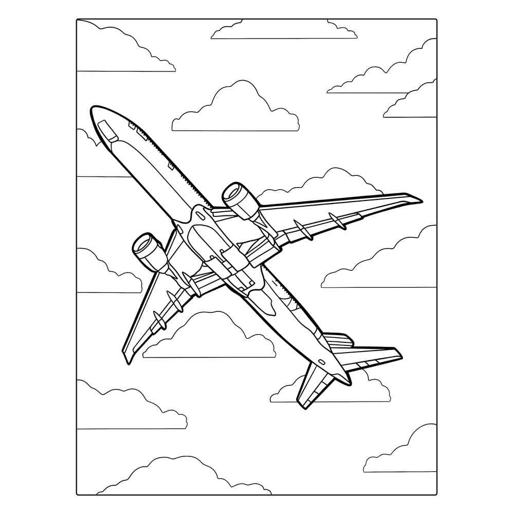 Раскраска Аэробус в небе | распечатать раскраски для детей