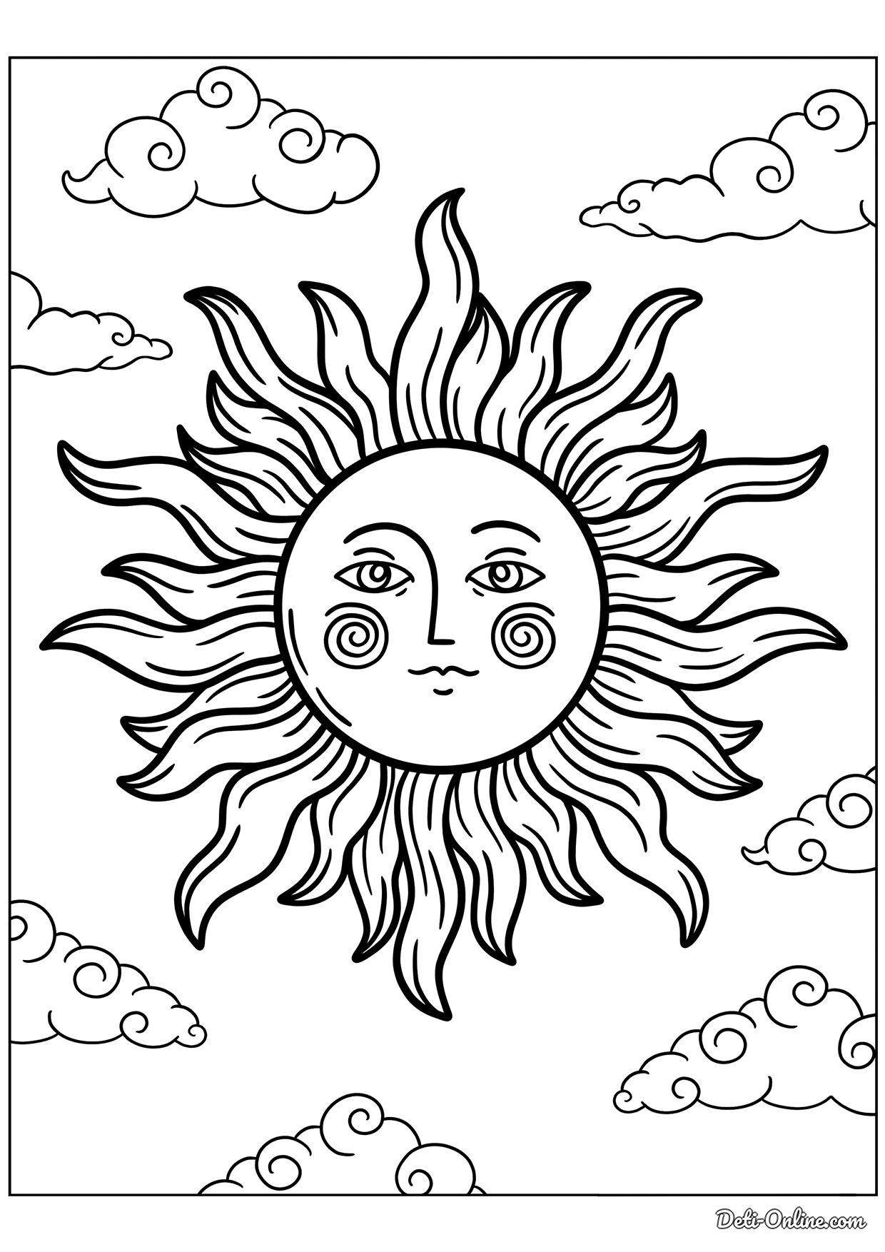 Раскраска Солнце за облаком по точкам распечатать бесплатно