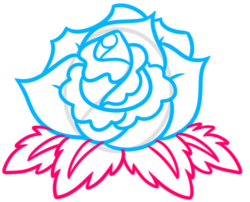 Как нарисовать классическую розу 6