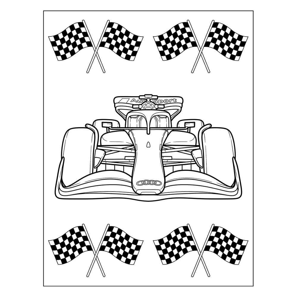 Раскраска Гоночный болид Ауди | распечатать раскраски для детей