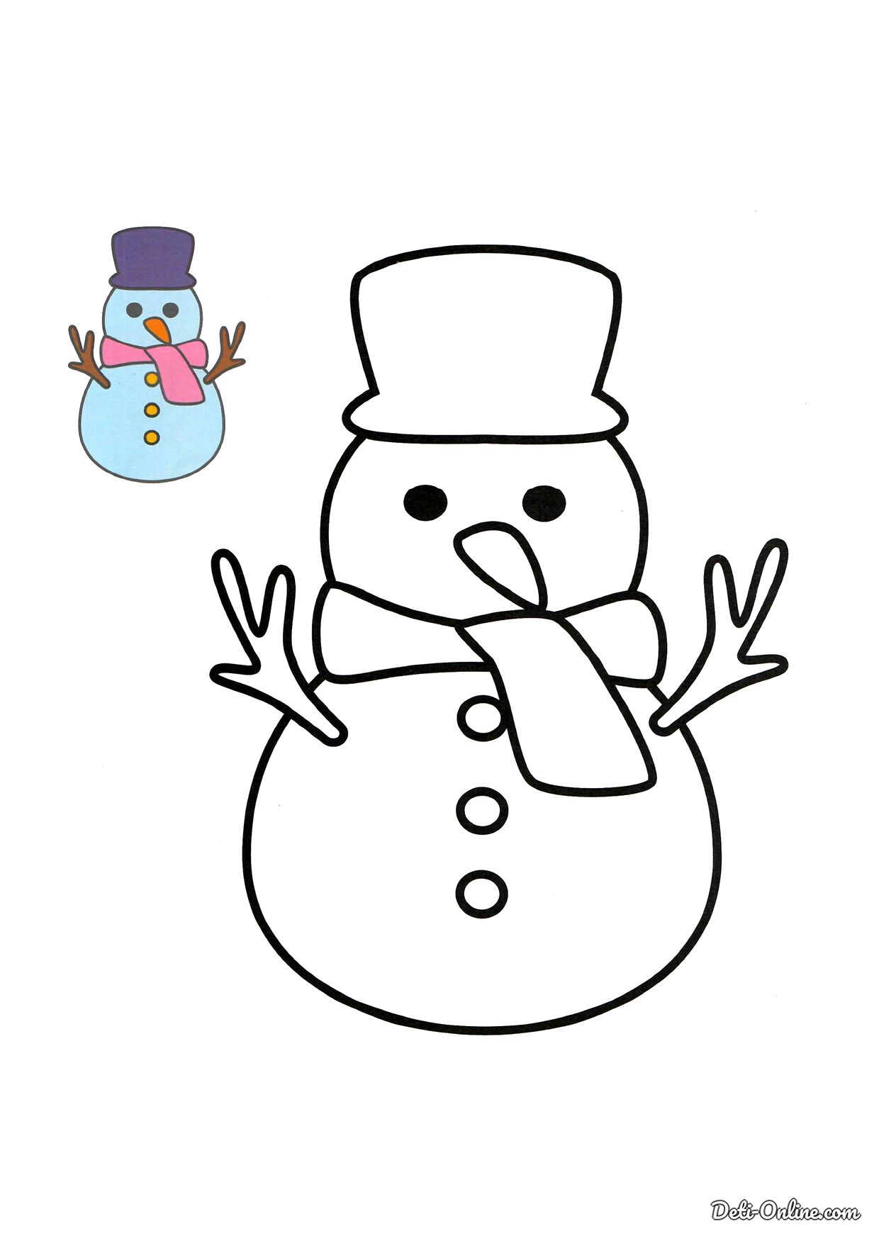 Маленький снеговик рисунок